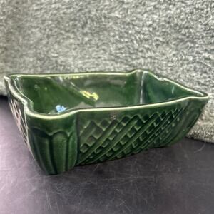 Cookson Pottery Oblong Green Drip Marked 626 Made in USA c1970s